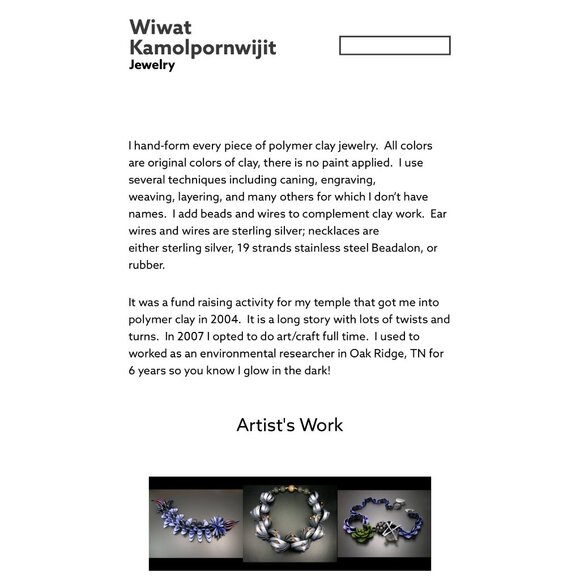 RARE 2010 NIB Handmade Polymer Clay Black, Gold & Gray Necklace, Earrings & Brac - Picture 6 of 9